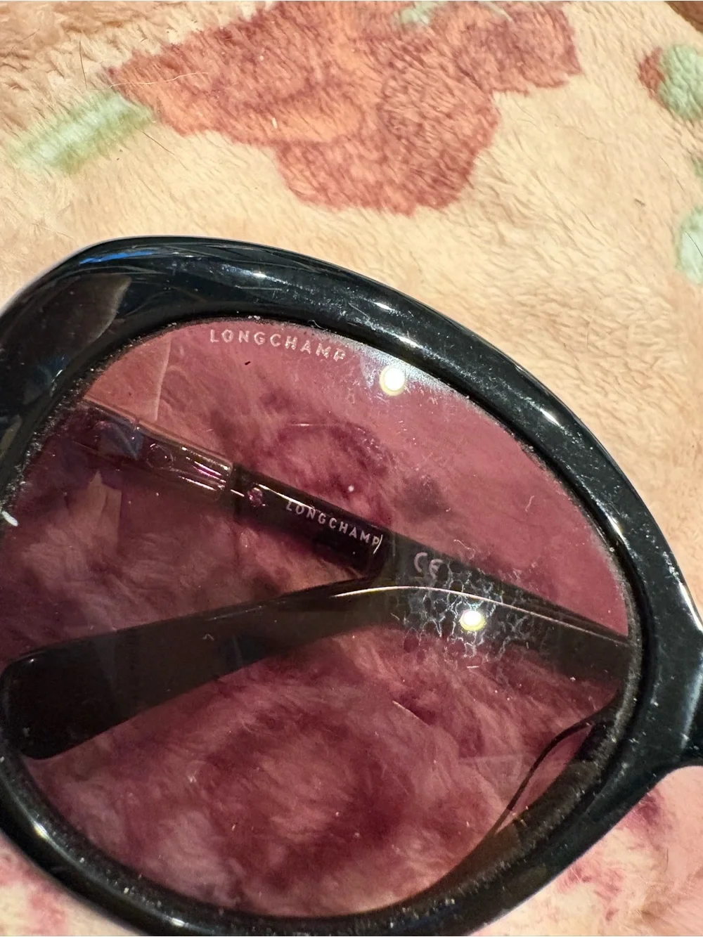 Longchamp Black Round Sunglasses